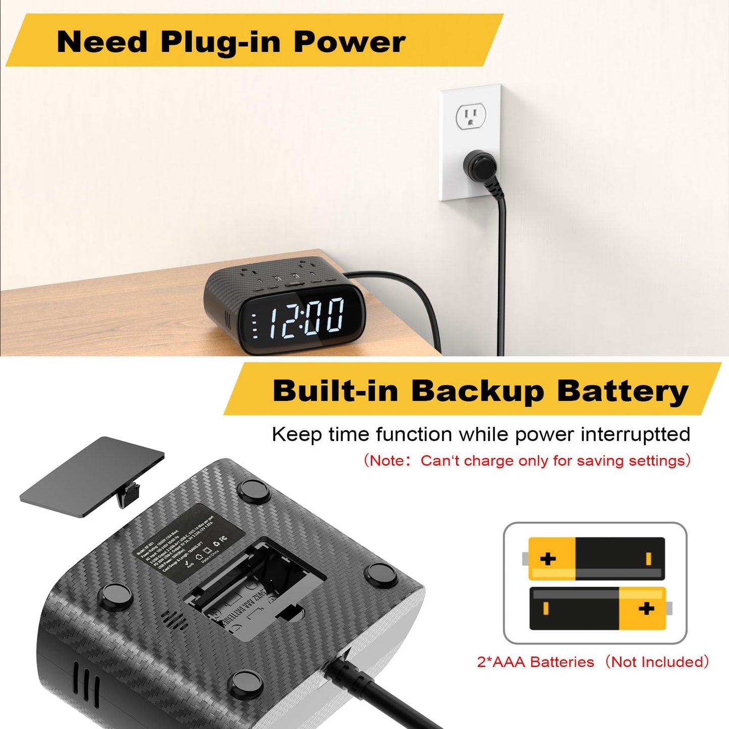 Electronic Alarm Clock Charging Station PD 30W USB C