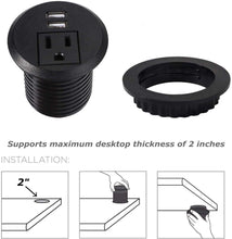 Load image into Gallery viewer, Mini Flush Power Grommet - 1 Electric, Dual USB  waterproof