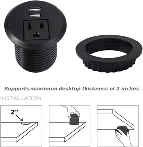 Mini Flush Power Grommet - 1 Electric, Dual USB  waterproof