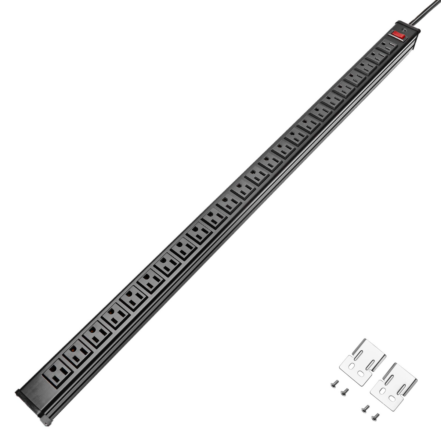 long Power Strips 24 Outlet Heavy Duty Multi Plug Outlet Aluminum Socket with Smart Circuit Breaker