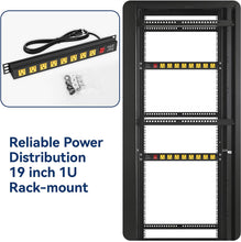 Load image into Gallery viewer, 8 Outlets U Rack Mount PDU Power Strip Surge Protector