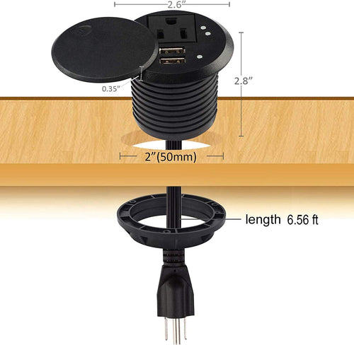 Desktop Power Grommet Desk Outlet with USB Ports