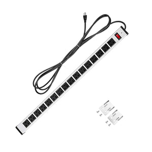 16 Outlet Power Strip, Heavy Duty Metal Power Strip