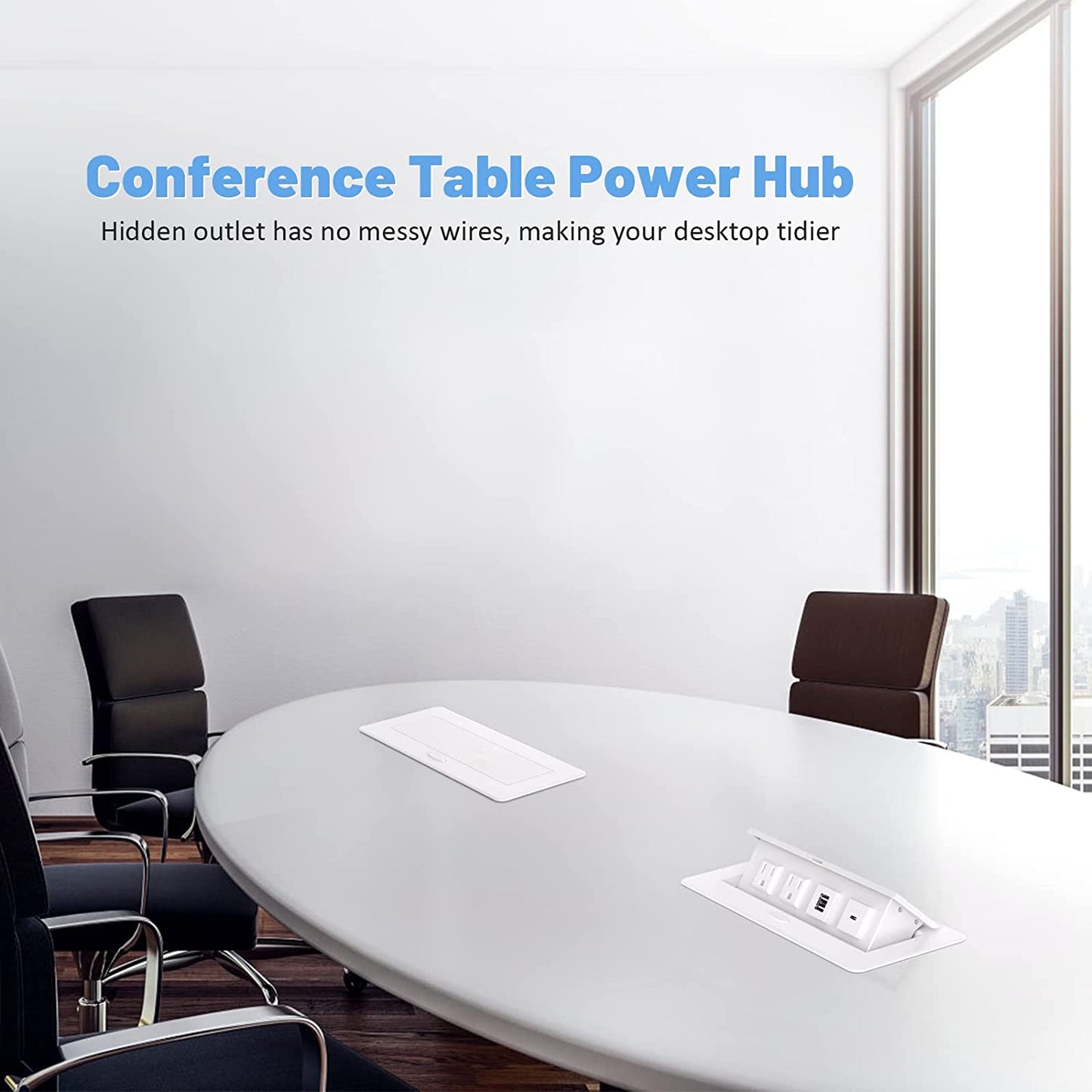 Pop Up Power Strip with 2 AC Outlets USB A and USB C