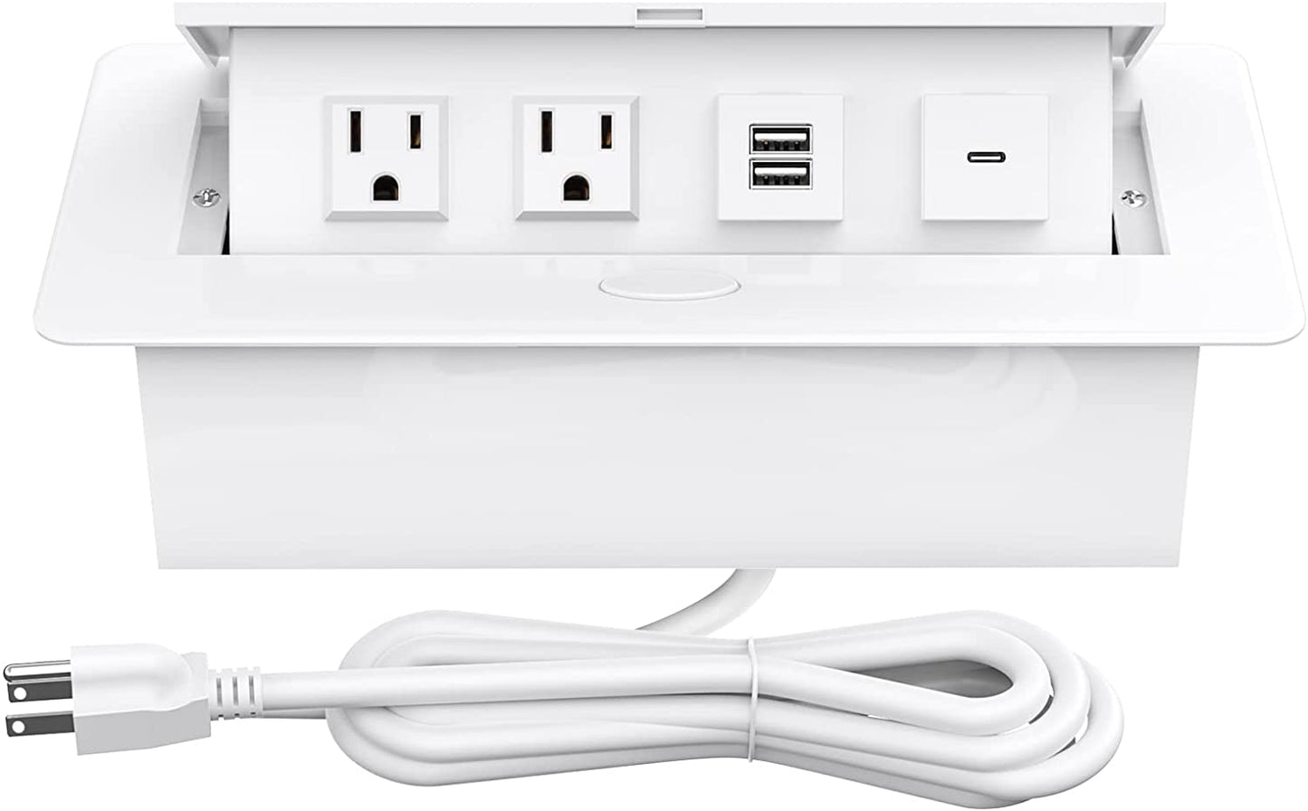 Pop Up Power Strip with 2 AC Outlets USB A and USB C