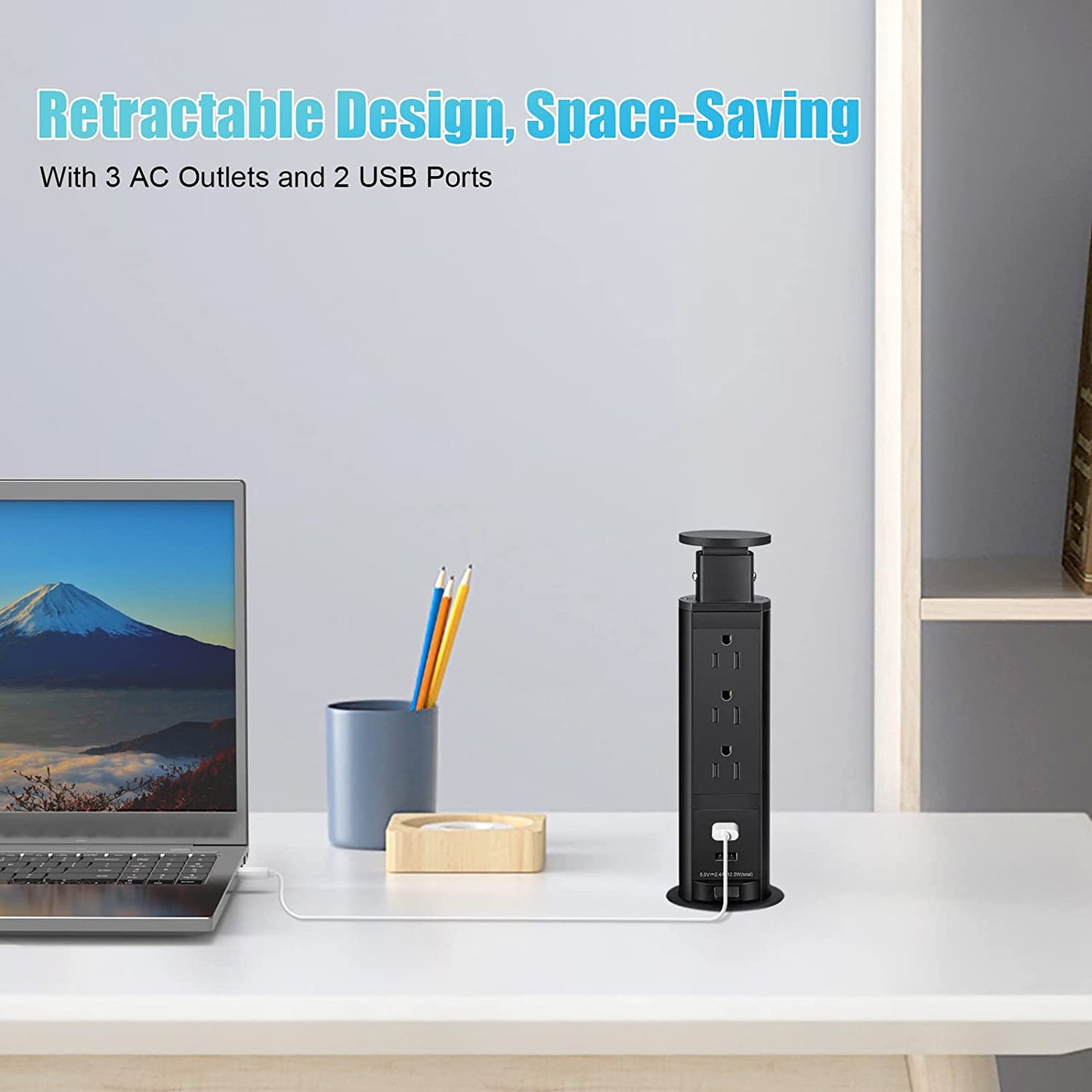 Pop Up Outlet with 3 AC Outlet & 2 USB Port