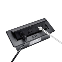 Load image into Gallery viewer, Pop Up Power Cover Box Desktop Socket with Dual USB Charging Ports