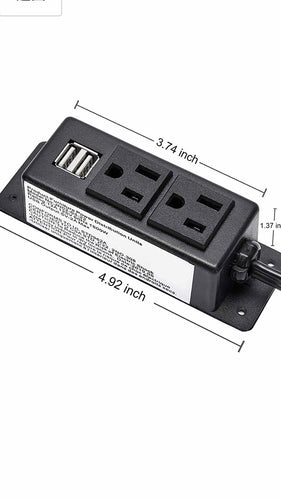 Surge Protector Power Strip Flat Plug Desk Power Grommet