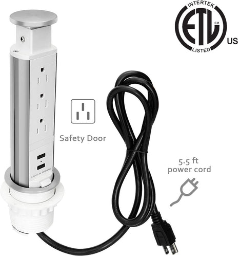 Pop Up Outlet for Countertop Receptacle Power Strip