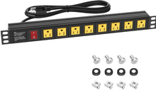 Load image into Gallery viewer, 8 Outlets U Rack Mount PDU Power Strip Surge Protector