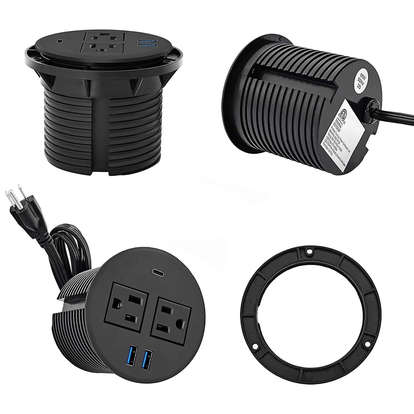 Recessed Round Power Outlets with type C