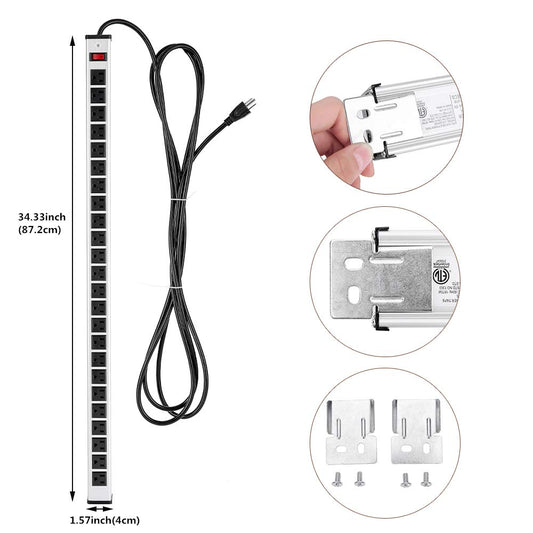 24 Outlet Heavy Duty Multi Plug Outlet Power Strip