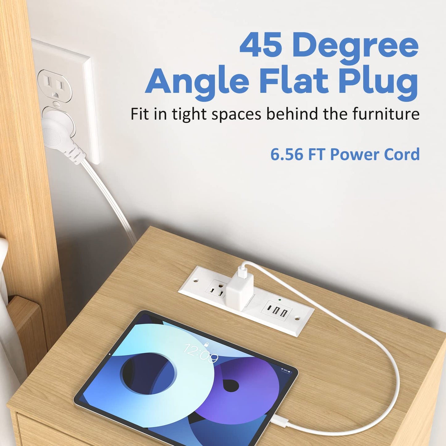 Recessed Power Strip Desk Outlets with Type-C