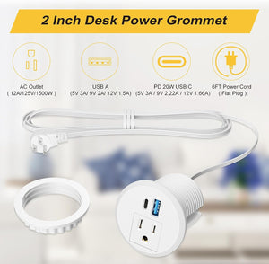 2 Inch Desk Power Grommet Power Strip