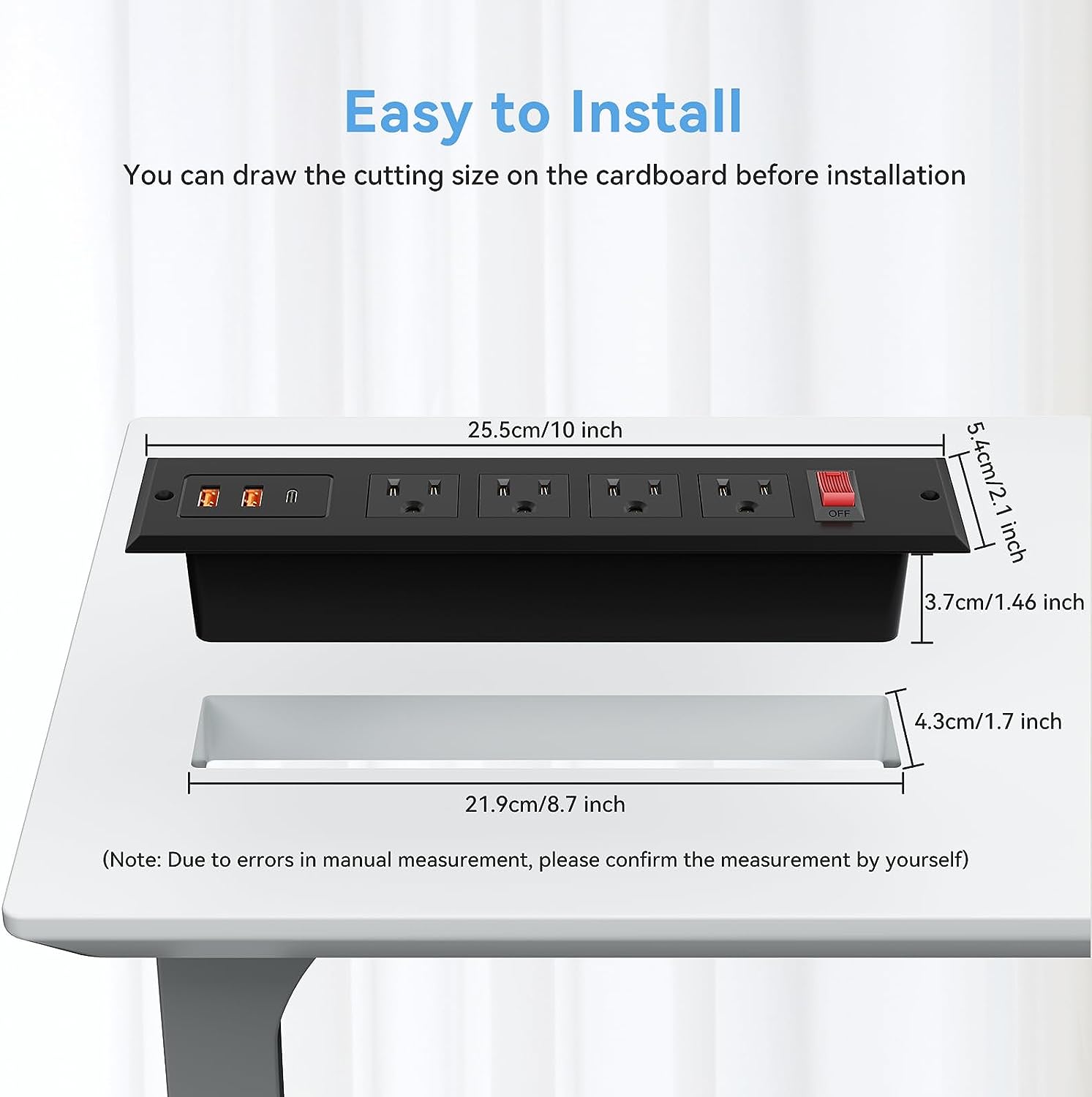 Furniture Recessed Power Strip