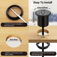 Load image into Gallery viewer, 2 Inch Desk Power Grommet Power Strip