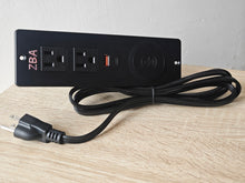 Load image into Gallery viewer, ZBA Recessed Power Strip with 20W USB C, ETL Listed Flush Mount Desk Outlet 10W Wireless Charging Station