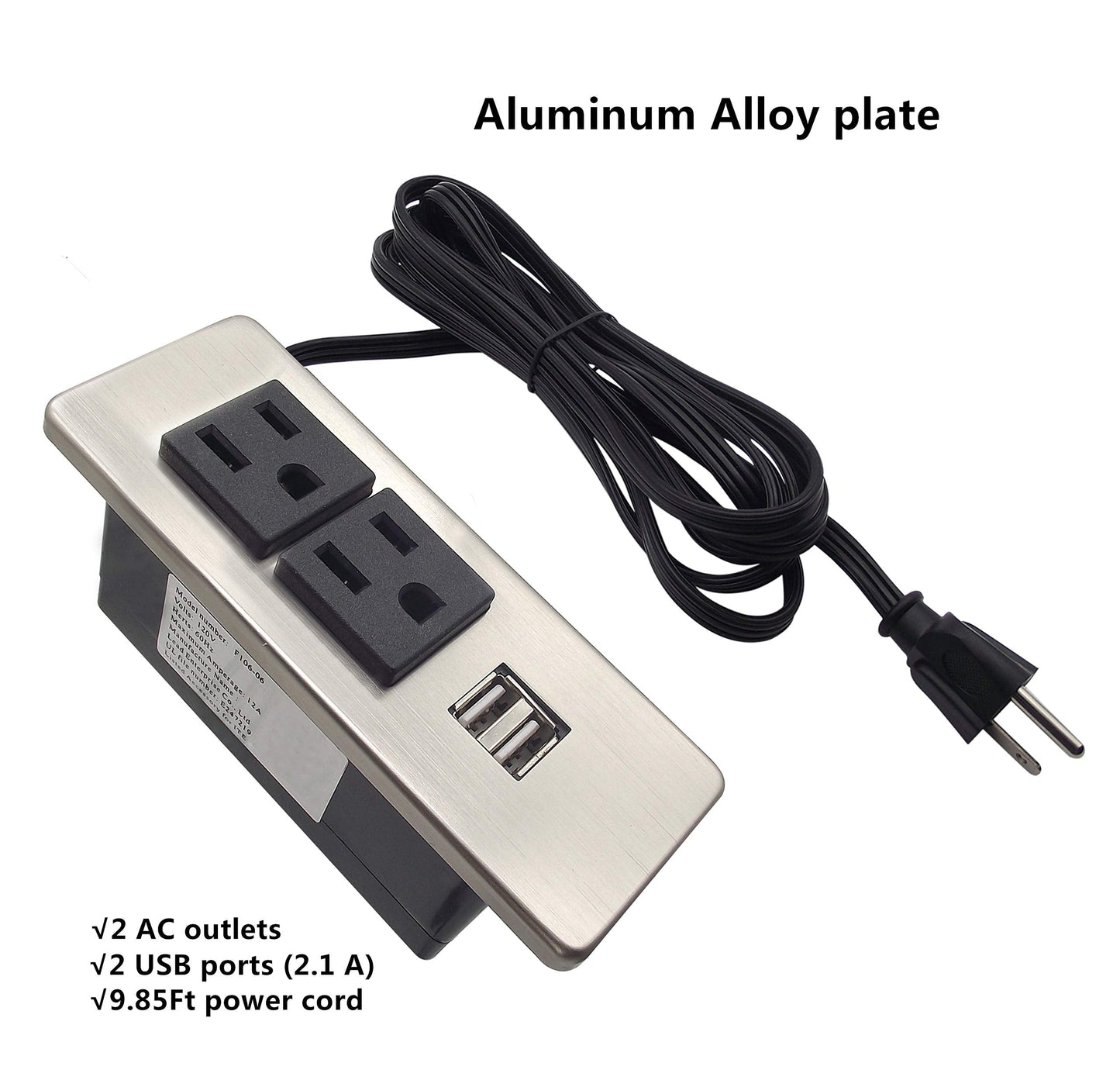 Desk Outlet Cabinet Insert Power Socket with Outlet Cover