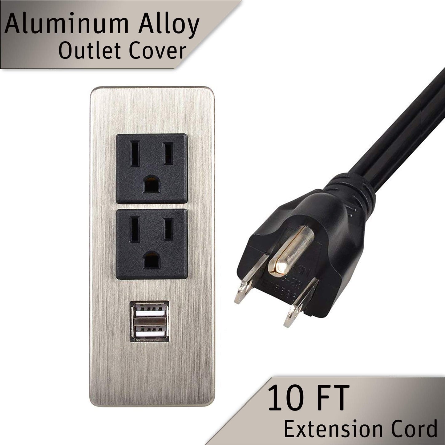 Desk Outlet Cabinet Insert Power Socket with Outlet Cover