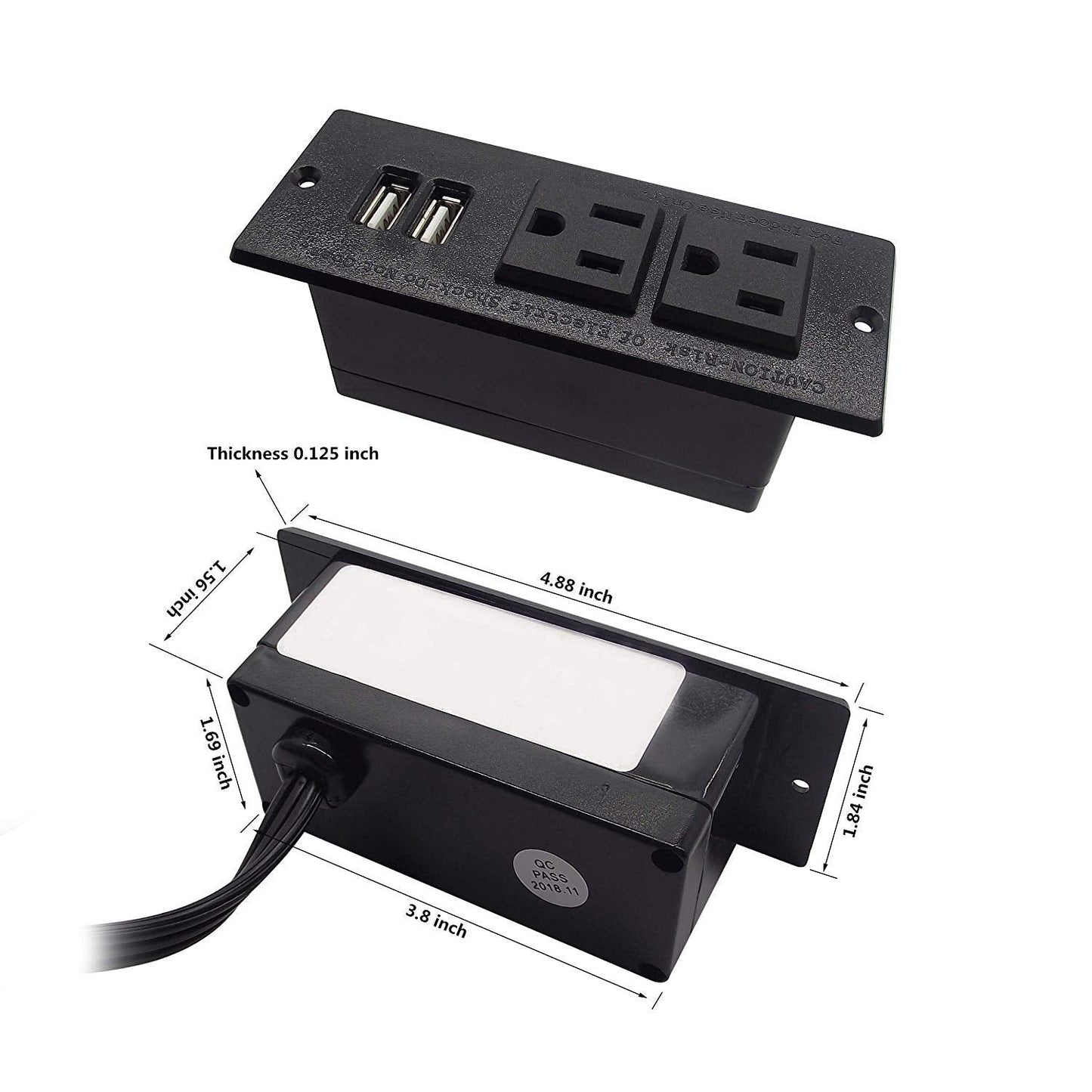 Desktop Power Grommet 2-Socket and 2-USB