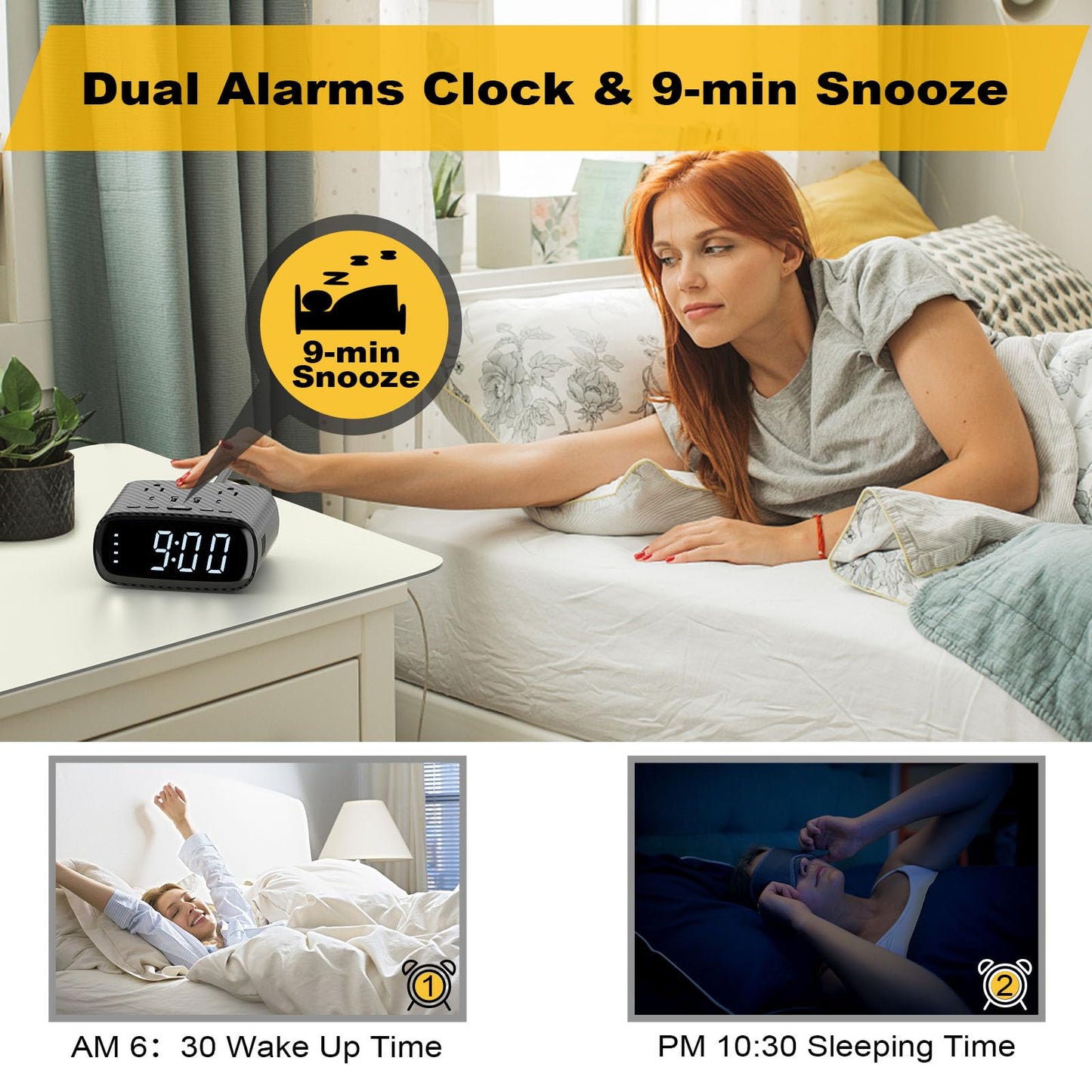 Electronic Alarm Clock Charging Station PD 30W USB C
