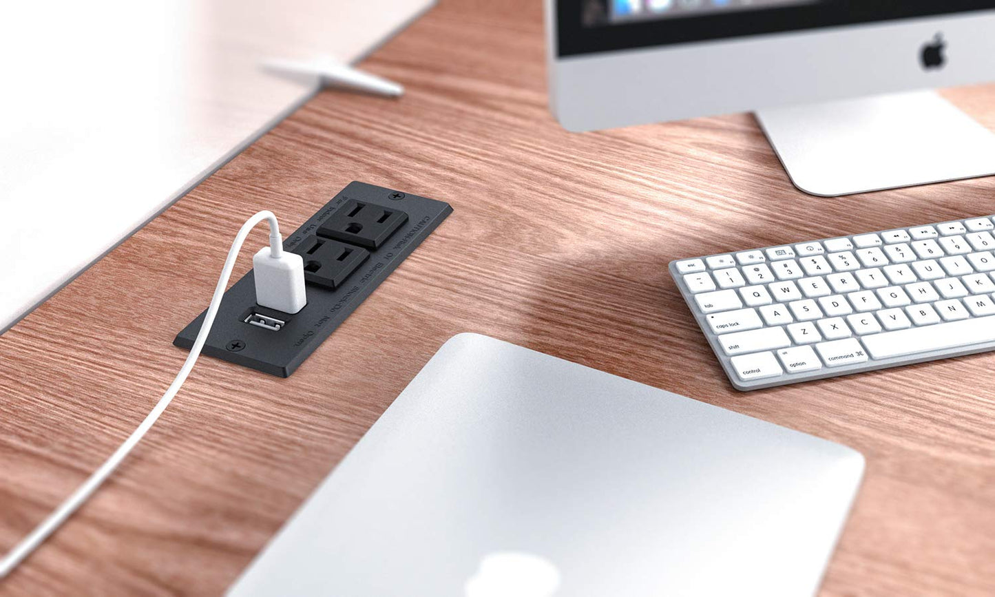 Desktop Power Grommet 2-Socket and 2-USB
