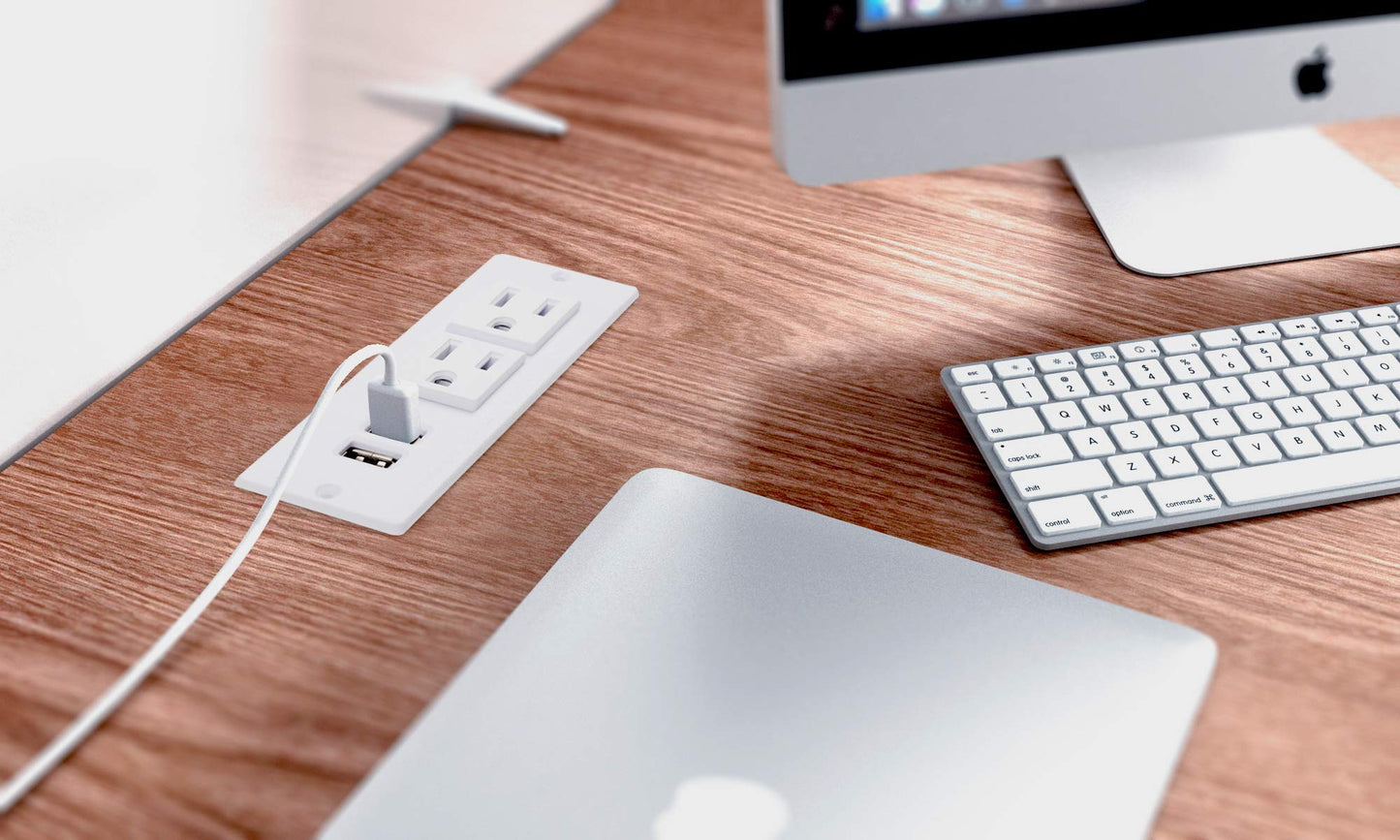 Desktop Power Grommet 2-Socket and 2-USB