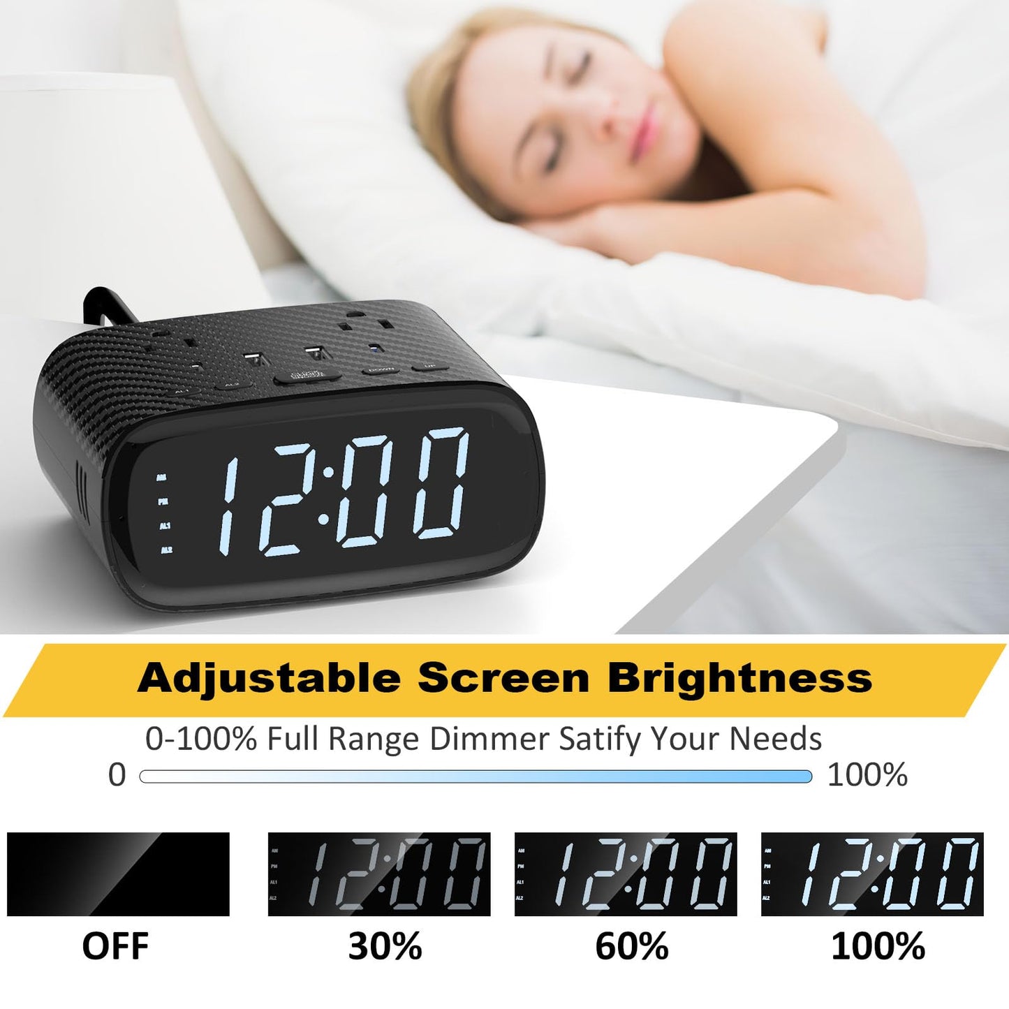 Electronic Alarm Clock Charging Station PD 30W USB C