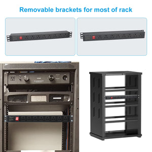 8 Outlets U Rack Mount PDU Power Strip Surge Protector