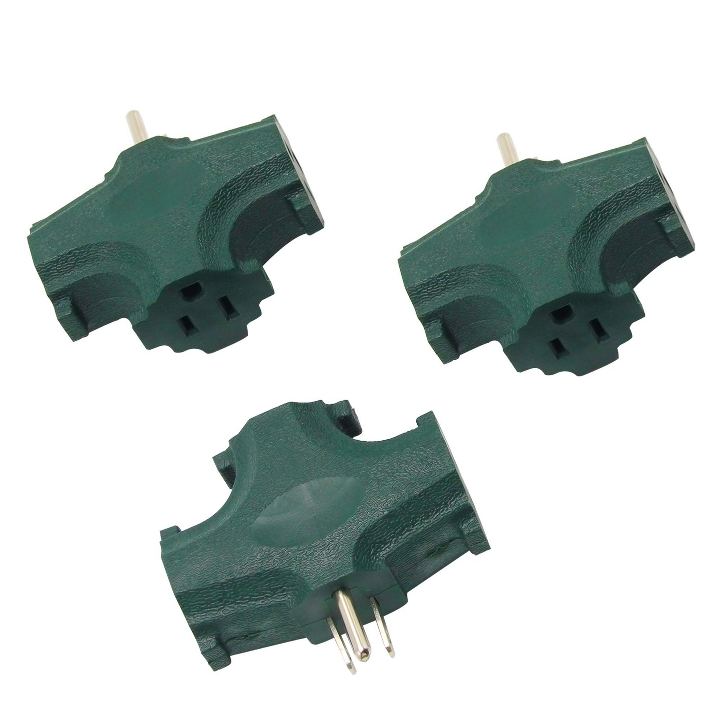 ETL Listed 3 Outlet Grounding Adapter, Grounded Wall Tap, Heavy Duty 3 Way Plug,
