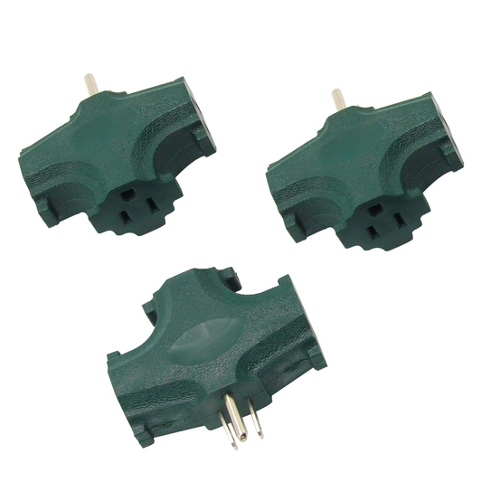 ETL Listed 3 Outlet Grounding Adapter, Grounded Wall Tap, Heavy Duty 3 Way Plug,