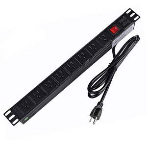 BTU Power Strip Surge Protector Rack-Mount PDU, 8 Right Angle Outlets Wide-Spaced, 15A/125V, 6ft Cord, Black