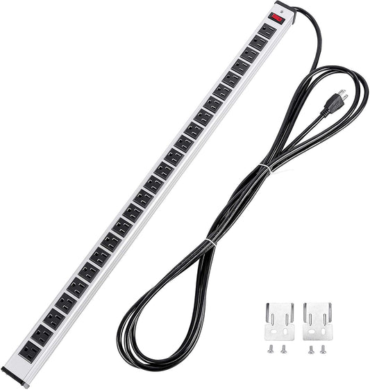 Surge Protector Power Strip 24 Outlet Heavy Duty Multi Plug Outlet Aluminum Sock