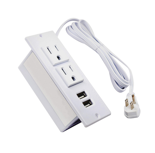 Desktop Power Grommet  with 2-Socket 2-USB