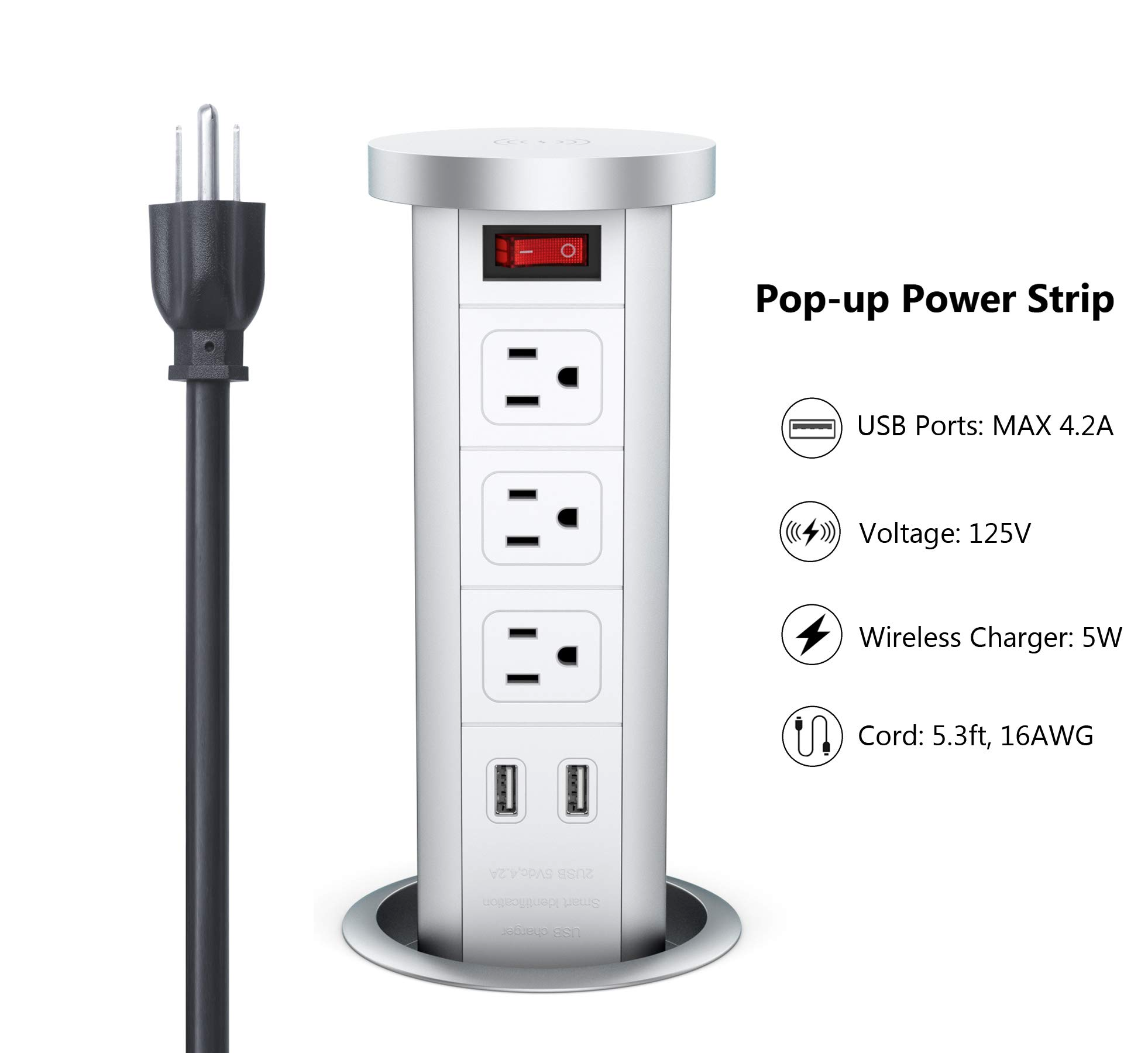 Automatic Pop Up Sockets, Retractable Recessed Power Strip – BTUPOWER