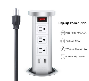 Automatic Pop Up Sockets, Retractable Recessed Power Strip