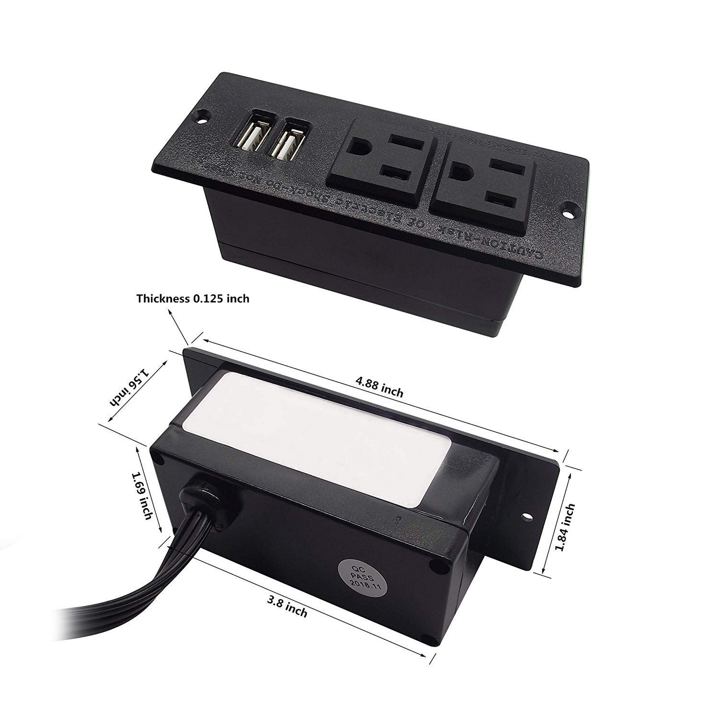 Desktop Power Grommet Conference Recessed Power Strip in Desk Outlet Power Socket