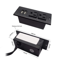 将图片加载到图库查看器，Desktop Power Grommet Conference Recessed Power Strip in Desk Outlet Power Socket