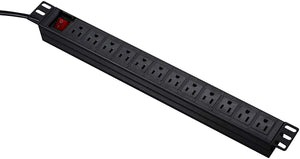 Network Grade 12 Right Angle Outlets Rackmount PDU Power Strip with 6ft Cord,