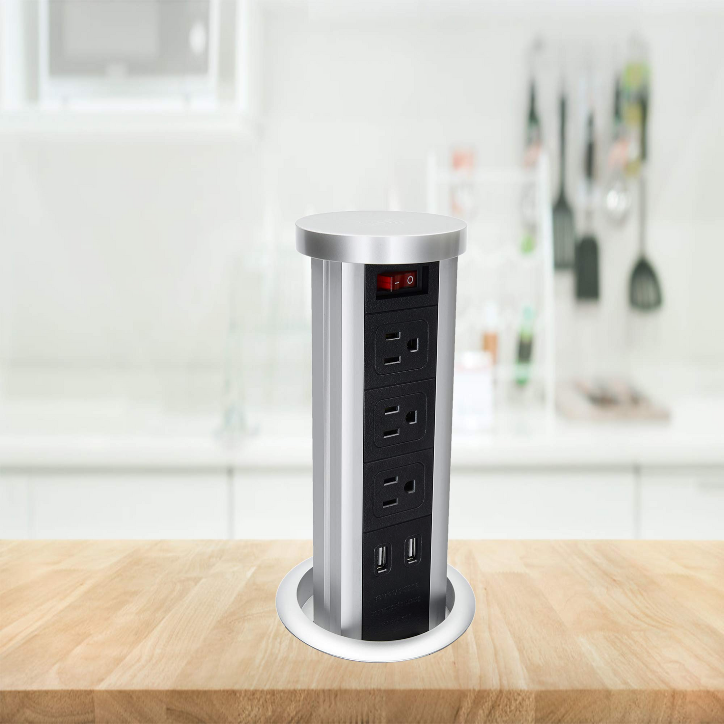 BTU Automatic Pop Up Power Strip 4.2AUSB
