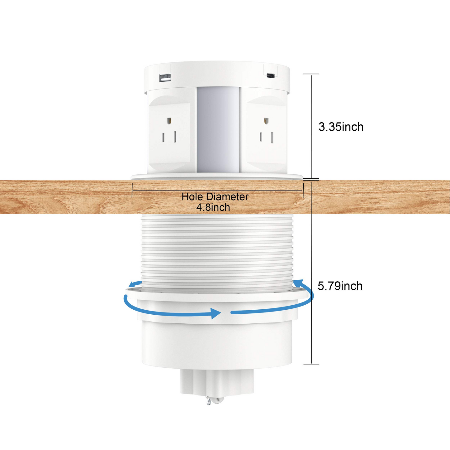 Automatic Pop Up Sockets, Retractable Recessed Power Strip, Surge Protector Power Strip