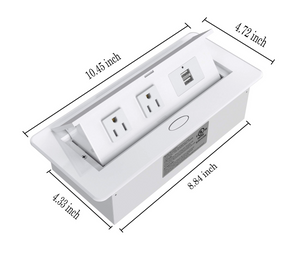 Pop up Power Strip,Recessed Electrical Outlet Power Hub Connectivity Box, Desktop Socket