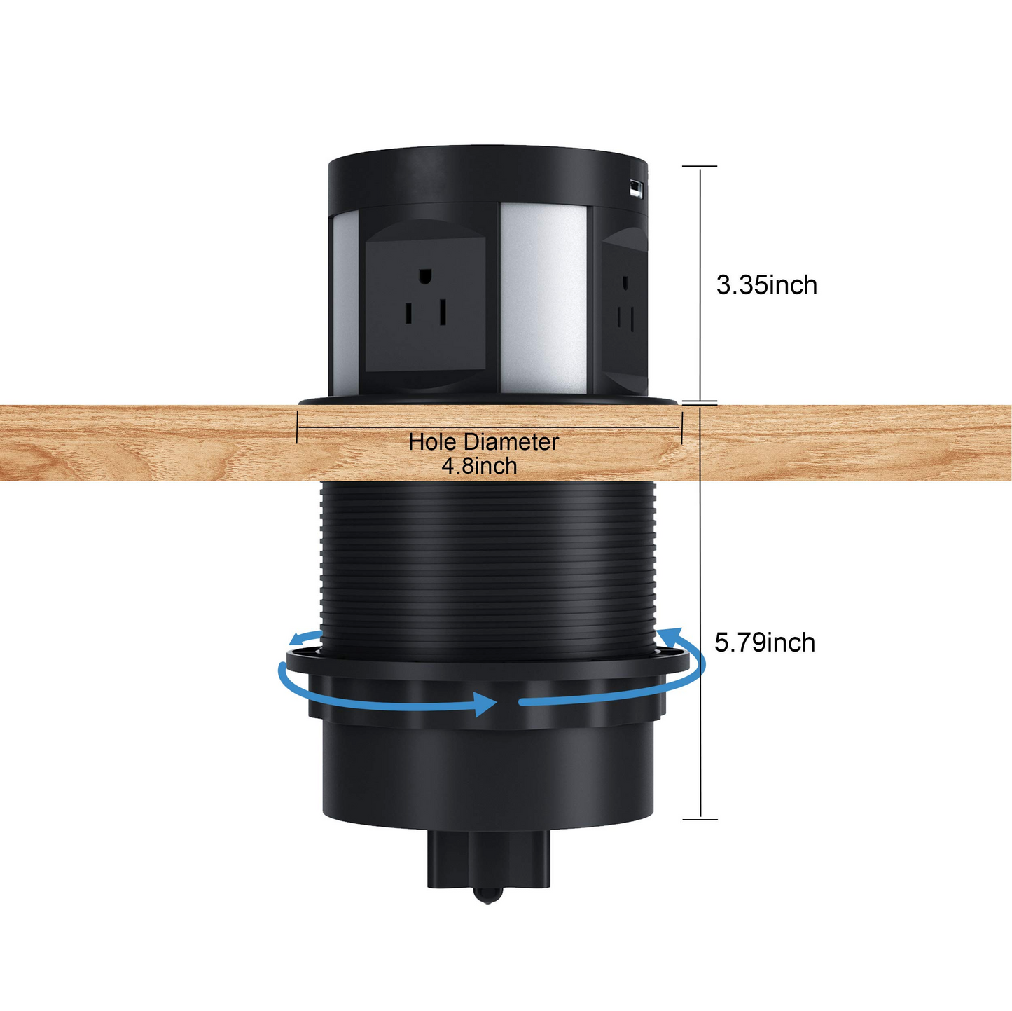 Automatic Pop Up Sockets, Retractable Recessed Power Strip