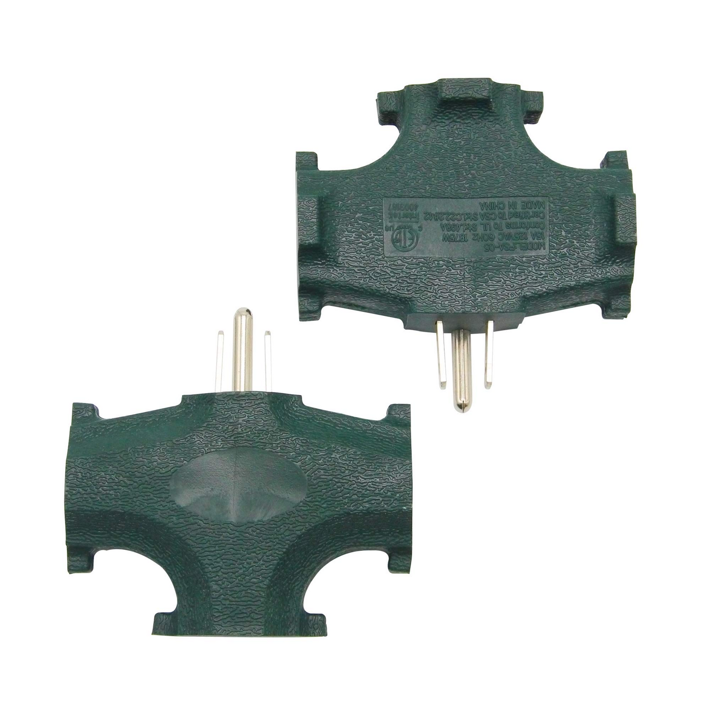 ETL Listed 3 Outlet Grounding Adapter, Grounded Wall Tap, Heavy Duty 3 Way Plug,