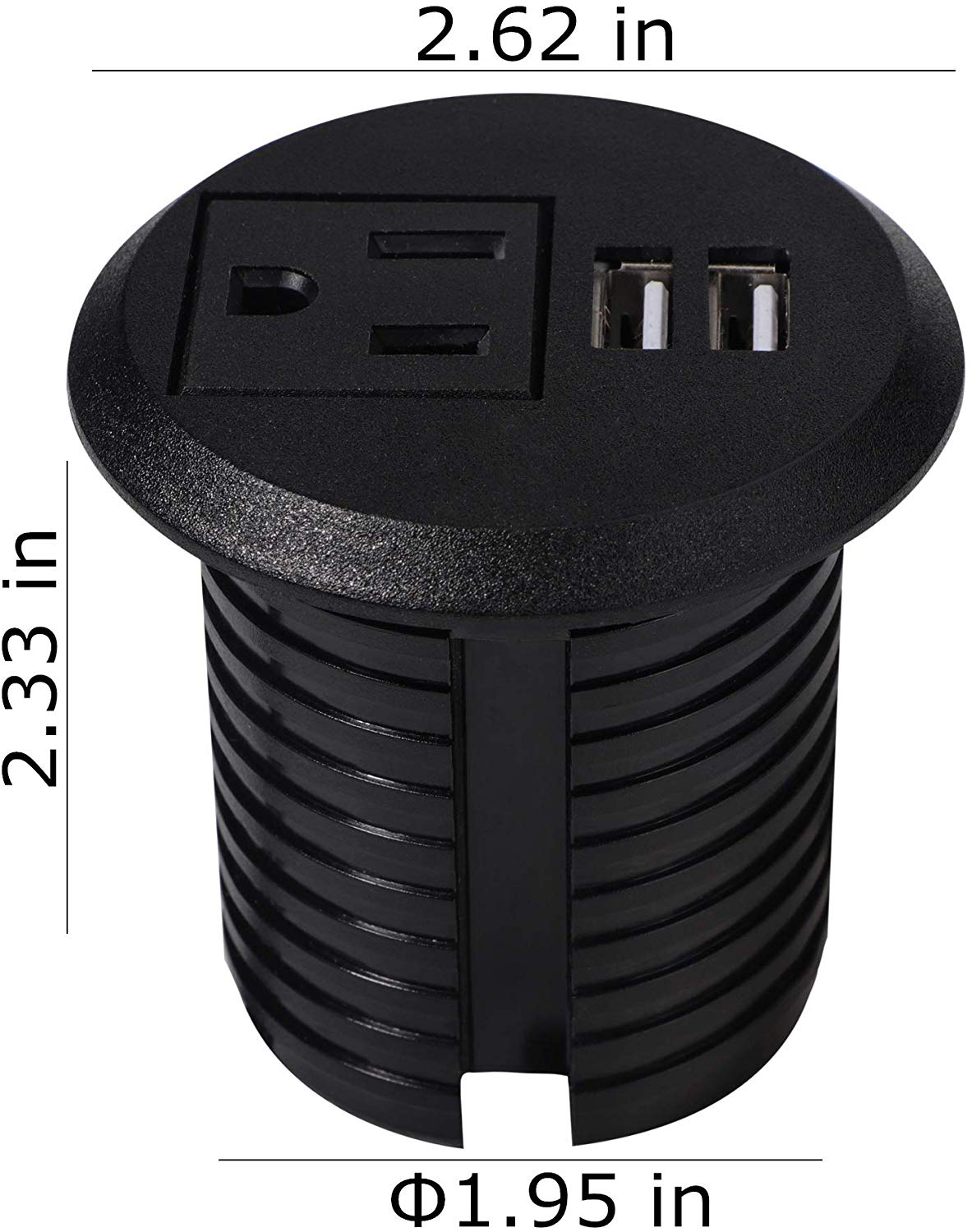Mini Flush Power Grommet - 1 Electric, Dual USB  waterproof