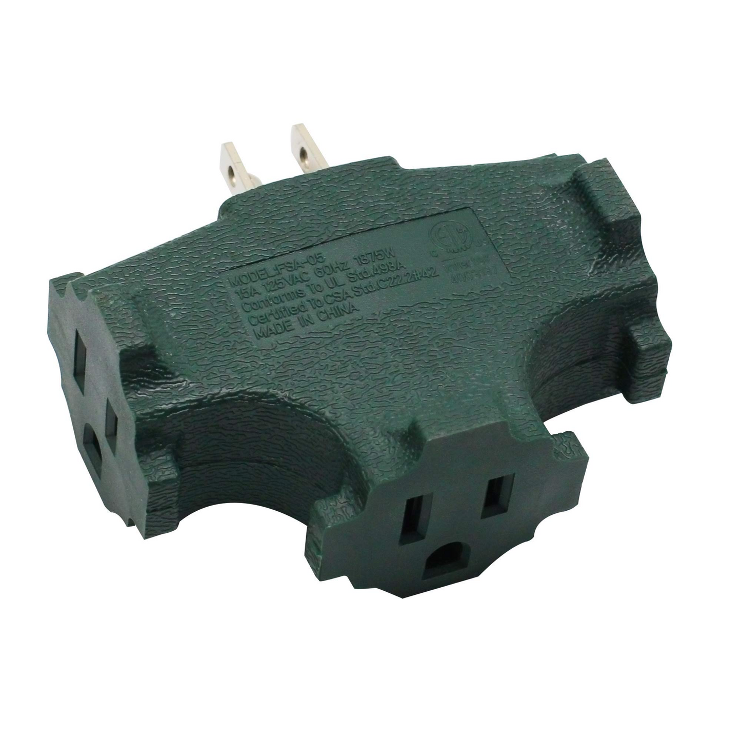 ETL Listed 3 Outlet Grounding Adapter, Grounded Wall Tap, Heavy Duty 3 Way Plug,