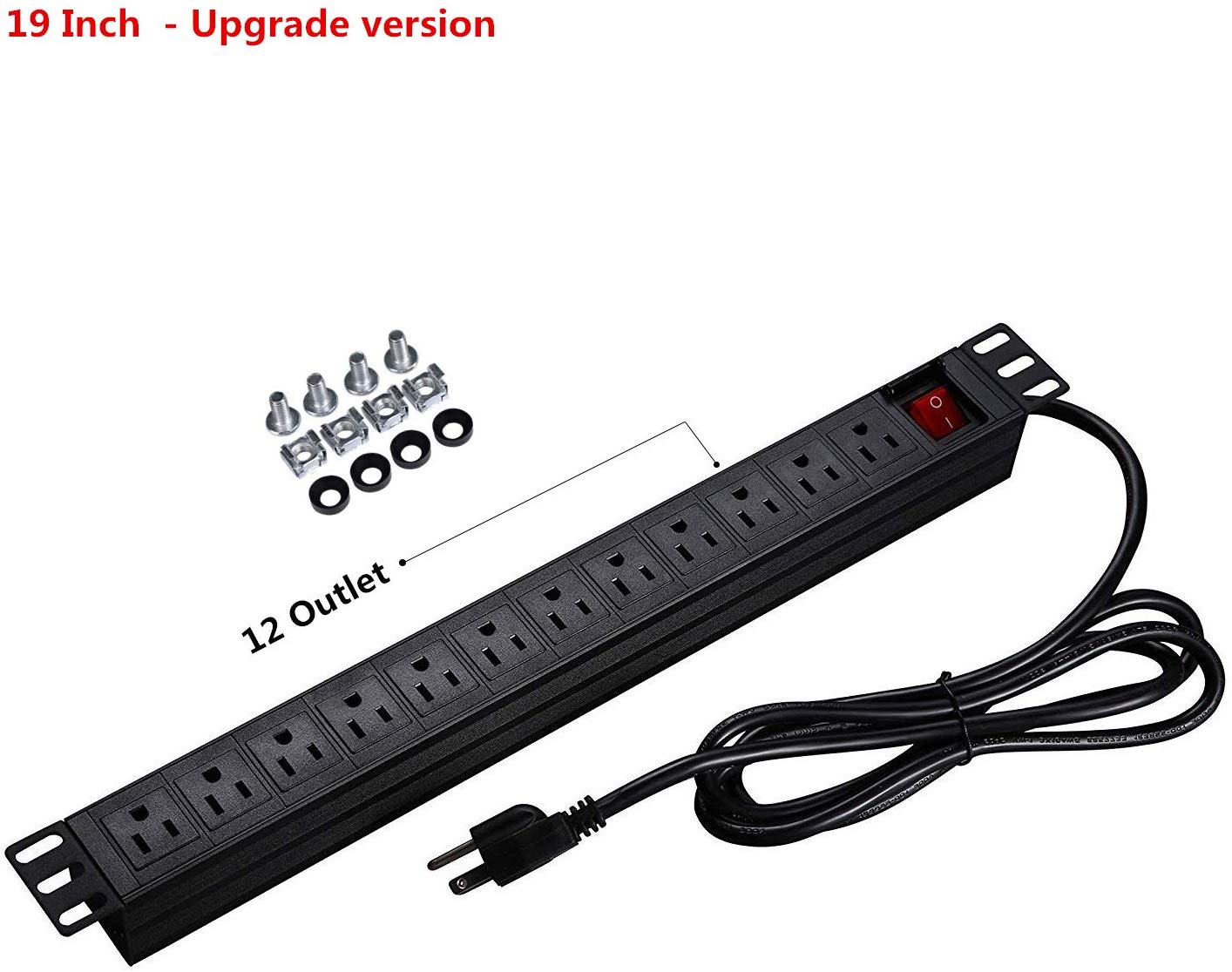 Network Grade 12 Right Angle Outlets Rackmount PDU Power Strip with 6ft Cord,
