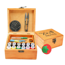 Load image into Gallery viewer, Sewing Kit, Wooden Sewing Kit Box for Adults, Wooden Sewing Basket with Accessories, Home Sewing Basket Stitching Repair Kit for Beginner, Women, Men