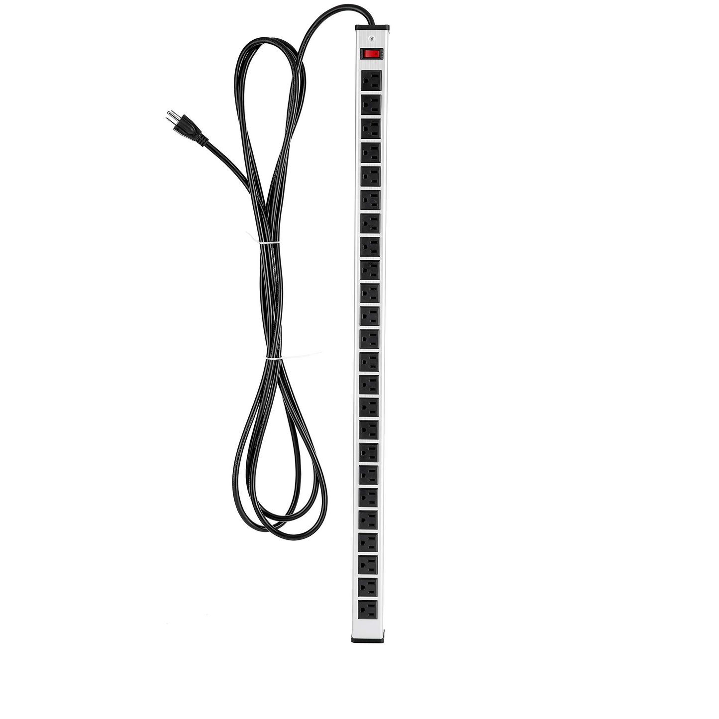 long Power Strip 24 Outlet Heavy Duty Multi Plug Outlet Aluminum Socket
