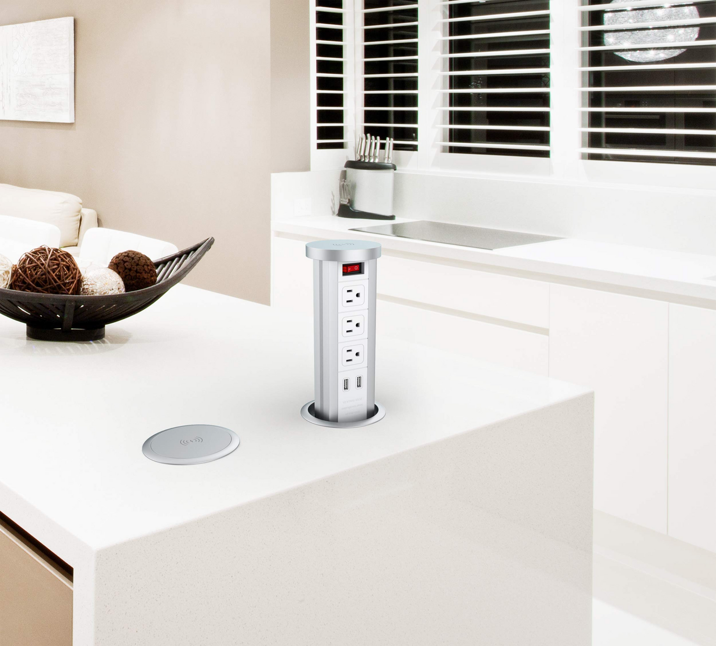 Automatic Pop Up Sockets, Retractable Recessed Power Strip